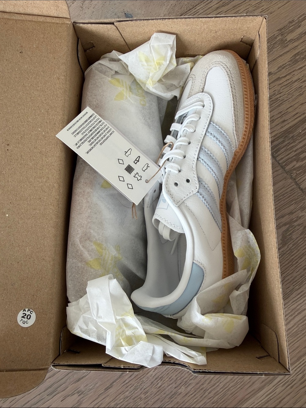 adidas Blue Shoe Box with White Label